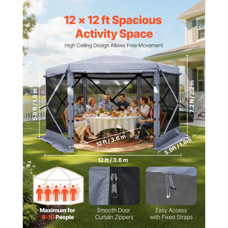 12x12ft 6-zijdige opklapbare g - Screen Top Mesh recensie en prijs